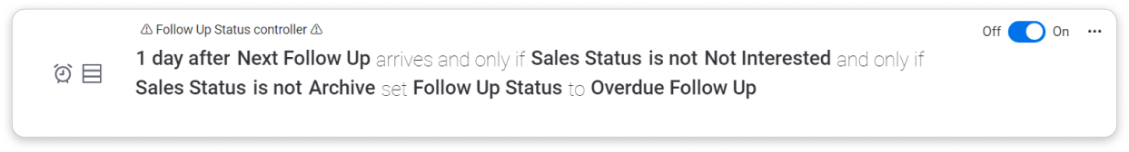 CarbonCRM Warm Leads - Change default next follow up automation