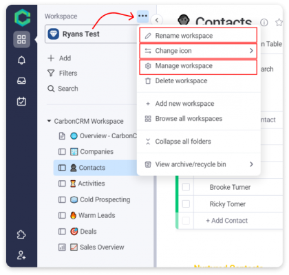 CarbonCRM Workspace