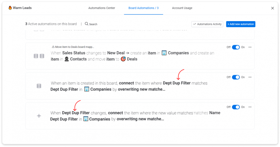 CarbonCRM Relationship Management Dup filter integration