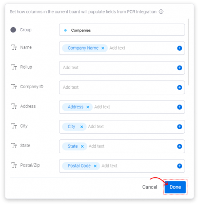 Sync PCRecruiter Companies monday.com