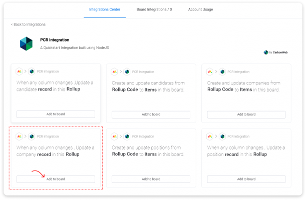 When any column changes, update a company record in this rollup