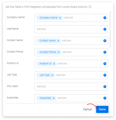 mapping positions fields to pcrecruiter 2