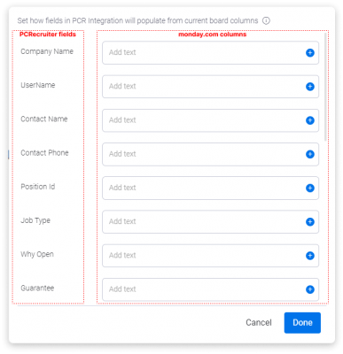Sync PCRecruiter Positions monday.com